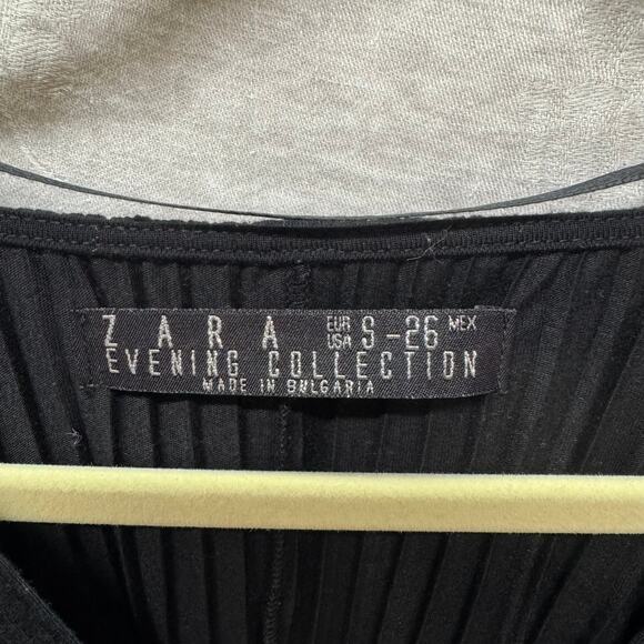 Zara Women Evening Collection‎ Small Black Mini Dress Y2K Kimono Short Sleeve - Picture 5 of 16